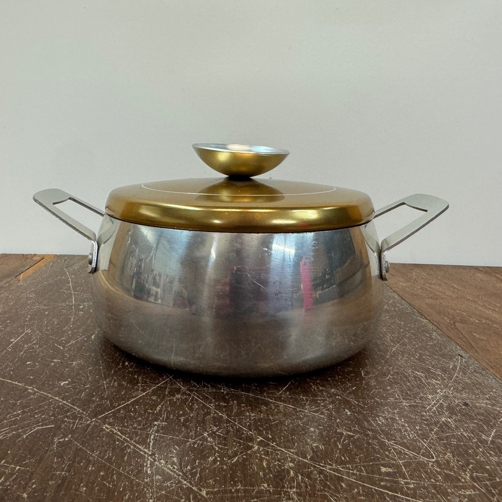 Vintage Regal Ware Aluminum Covered Dutch Oven Pot Pan Gold Silver Kitchenware‎